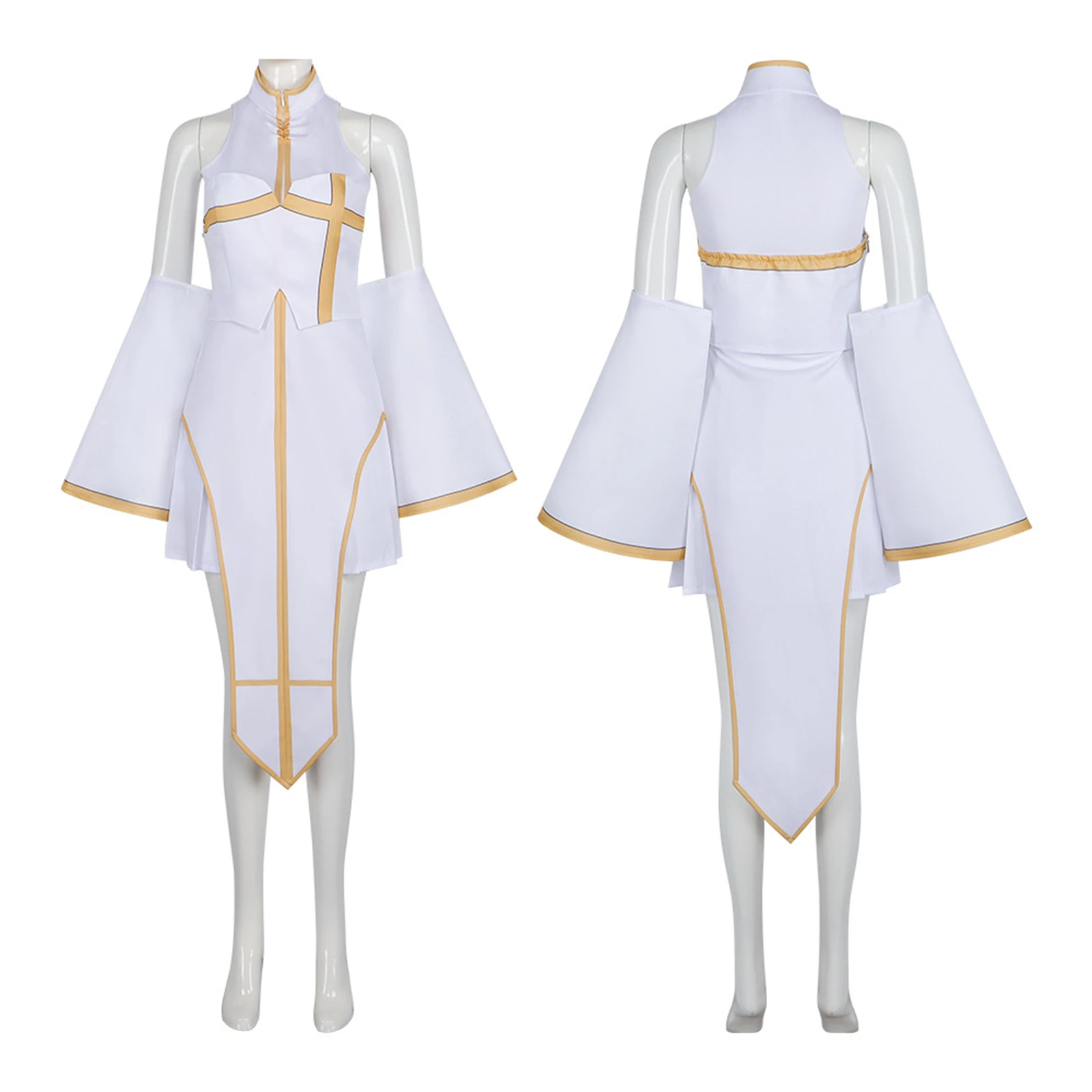 

Priestess Cecilia Cosplay Costume Anime Girl White Uniform Set Priest Costume for Women Halloween Carnival Party Outfit Set