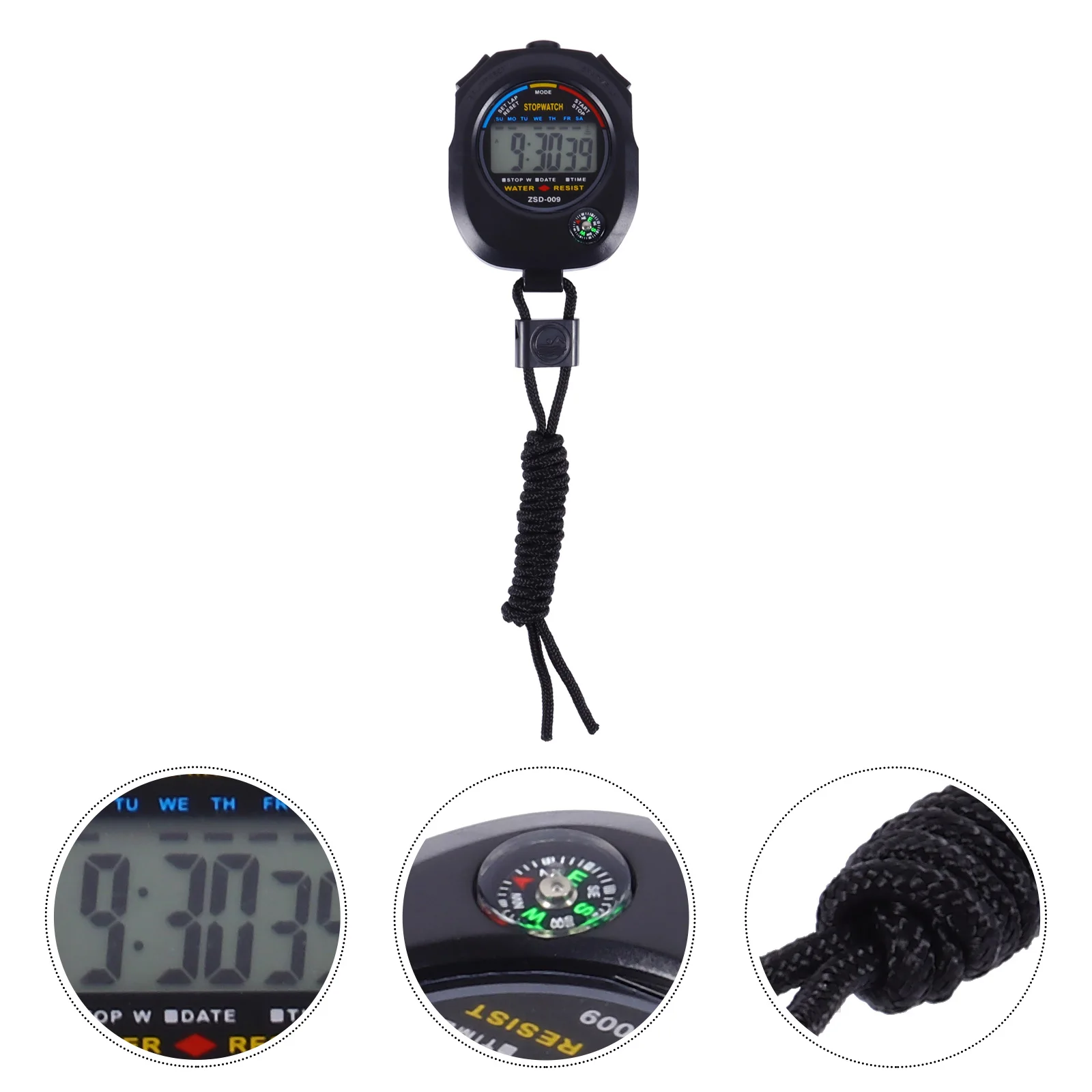 

1Pcs Multifunctional Electronic Stopwatch Black Practical Training Timer for Sports Game Racing Swimming Game Stopwatch
