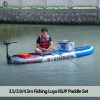 KOETSU 350/390/450cm LUYA Fishing Paddle Boards Set for 1-2 Person Fishing Boat Inflatable 0.9mm Thickened PVC Kayak Rowing ISUP