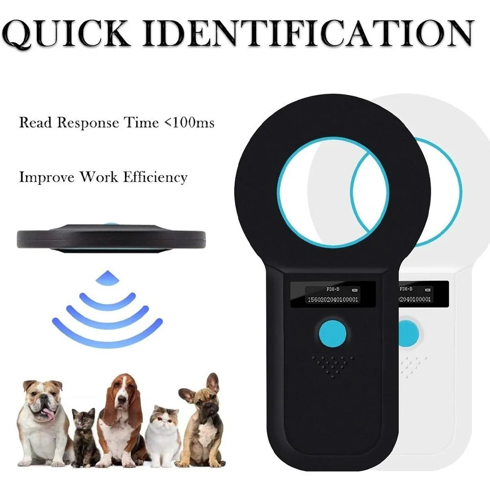 Handheld Pet ID Detection Portable Rechargeable Animal RFID Reader Bluetooth Connectivity Data Storage Pet Microchip Reader