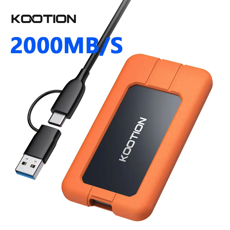 Kootion X1Max 2000MB/s Portable External SSD USB3.2 Gen 2x2 2TB 1TB 512GB Solid State Drive PSSD for PC PS5 PS4 Laptop Desktop