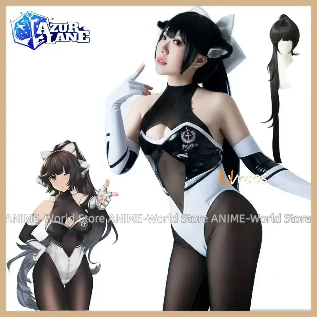 

Anime Azur Lane IJN Takao Cosplay Jumpsuits Clothing Punk Swimwear Sexy Leather Dress Girls Racing Suit Outifits Costume