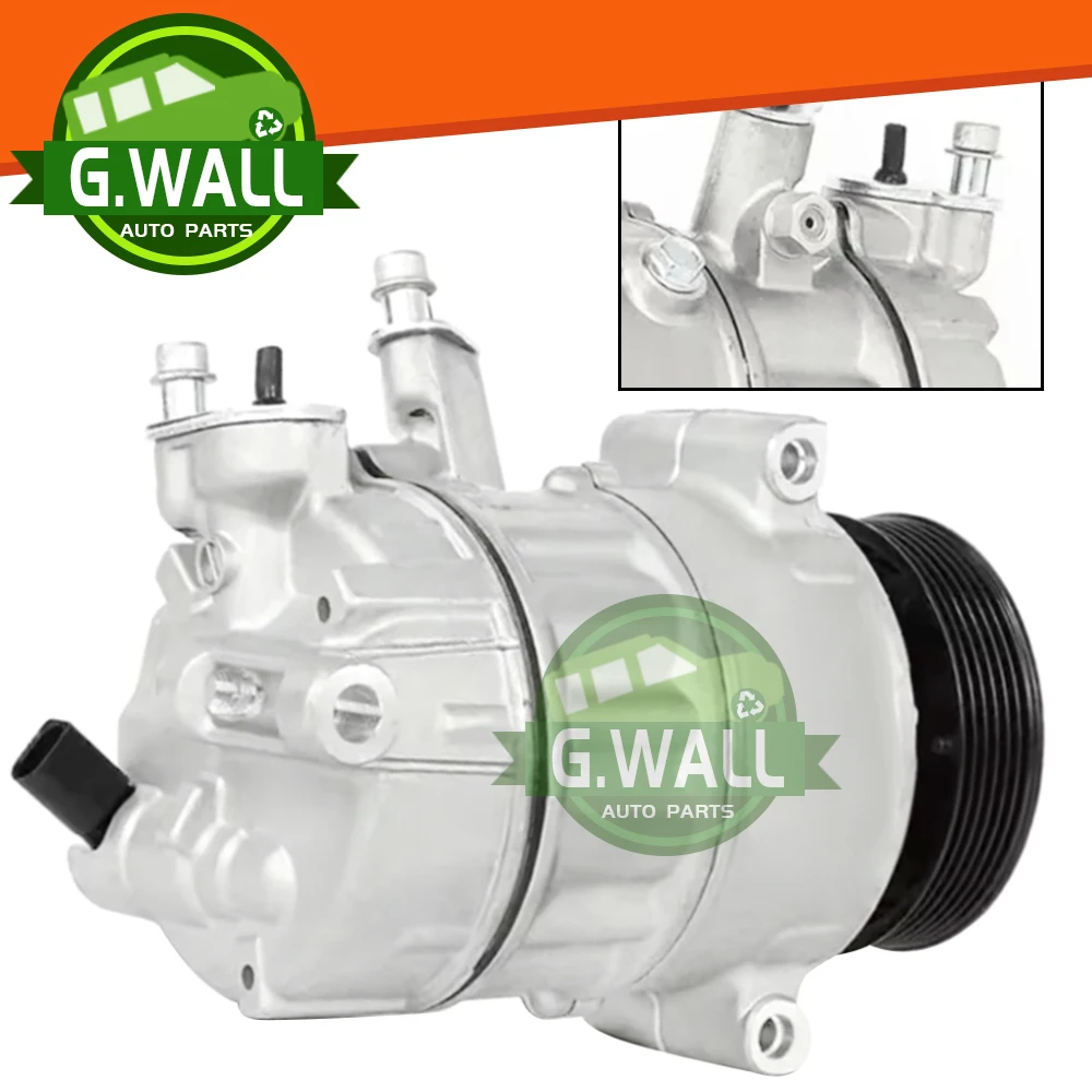 

5N0820803C A/C AC Compressor For Audi A3 TT / Volkswagen Golf Polo Jetta Passat Tiguan PXE14 5Q0820803D 5N0820803 6 Grooves