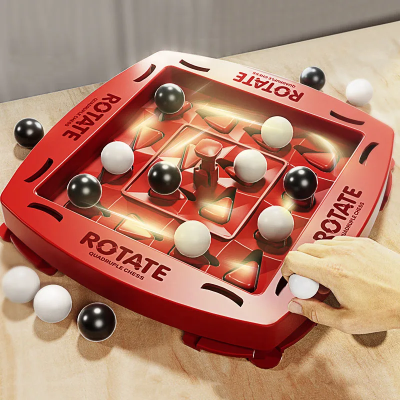 Juego de Mesa de Estrategia 4 en Raya, Juguetes de Lógica Orbital para 2 Jugadores, Juego de Estrategia Rápida, Rompecabezas de Lógica de Rastreo, Juguete para Fiestas