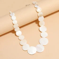 Classic Geometry Shell Necklace Ins Style Simple And Exquisite Round Flat Bead Choker Accessories Wholesale 214