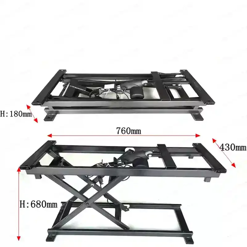100-150kg Multifunctional Electric Lift Table Frame – 24V Wired Remote Control Folding Iron Base for Coffee/Dining Table