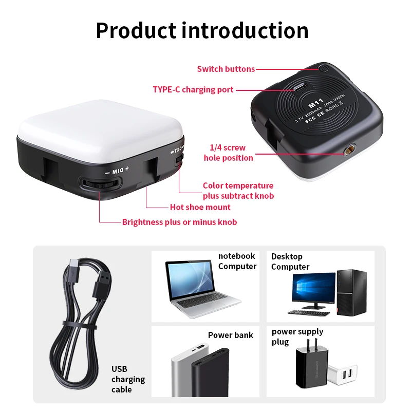 高品質のLED自撮りライト、64高品質ビーズ、2000mah色温度、3000-9000k、すべての携帯電話、タブレット、ラップトップ、カメラ