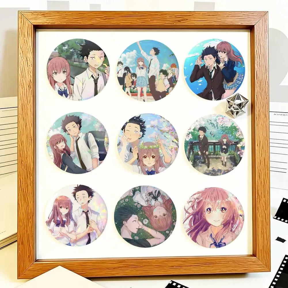 Anime A Silent Voice Round Badge Lapel Pin Backpack Clothing Jewelry Accessories Gift Brooch