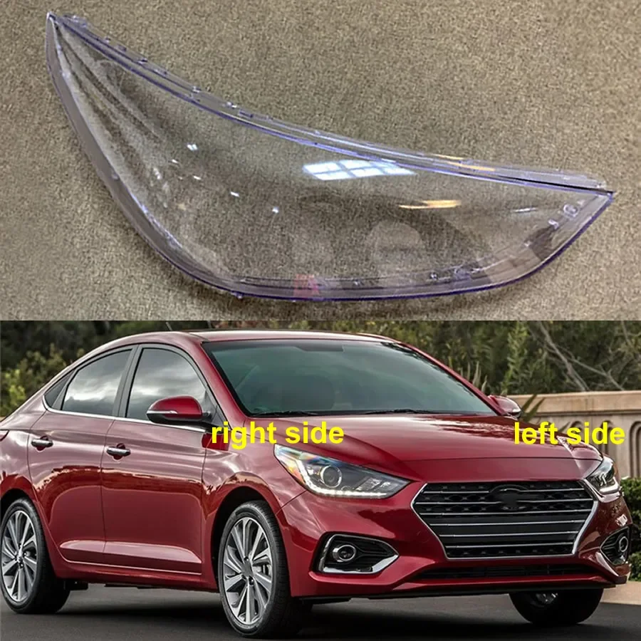 

Для Hyundai Accent 2018, автомобильные аксессуары, крышка передней фары, прозрачный абажур, корпус фары, линза из плексигласа