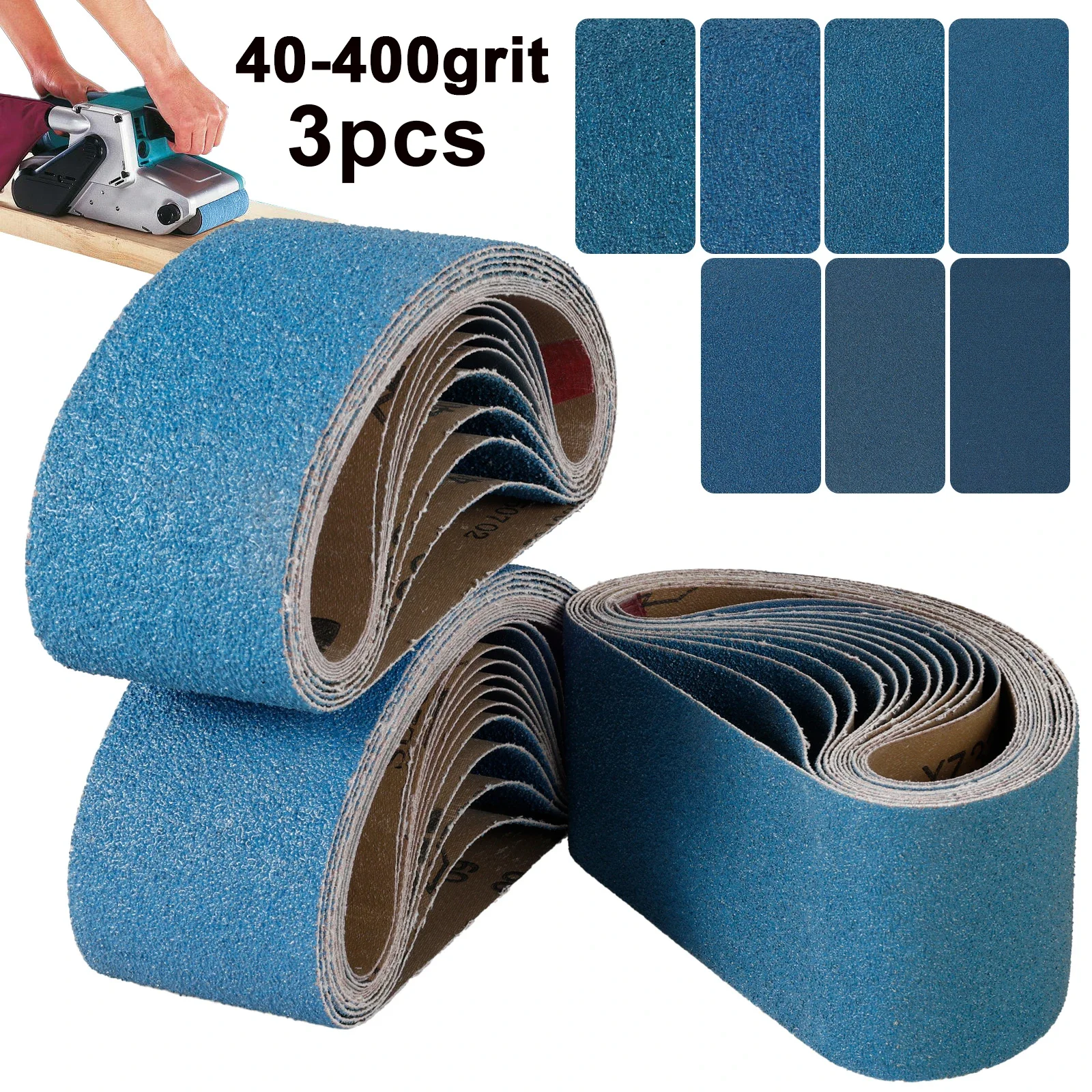 3x18 Inch Sanding Belts Belt Sander Zirconia Belt Sander Paper for Wood, Metal, Stainless Steel 40/60/80/120/150/240/400 Grits