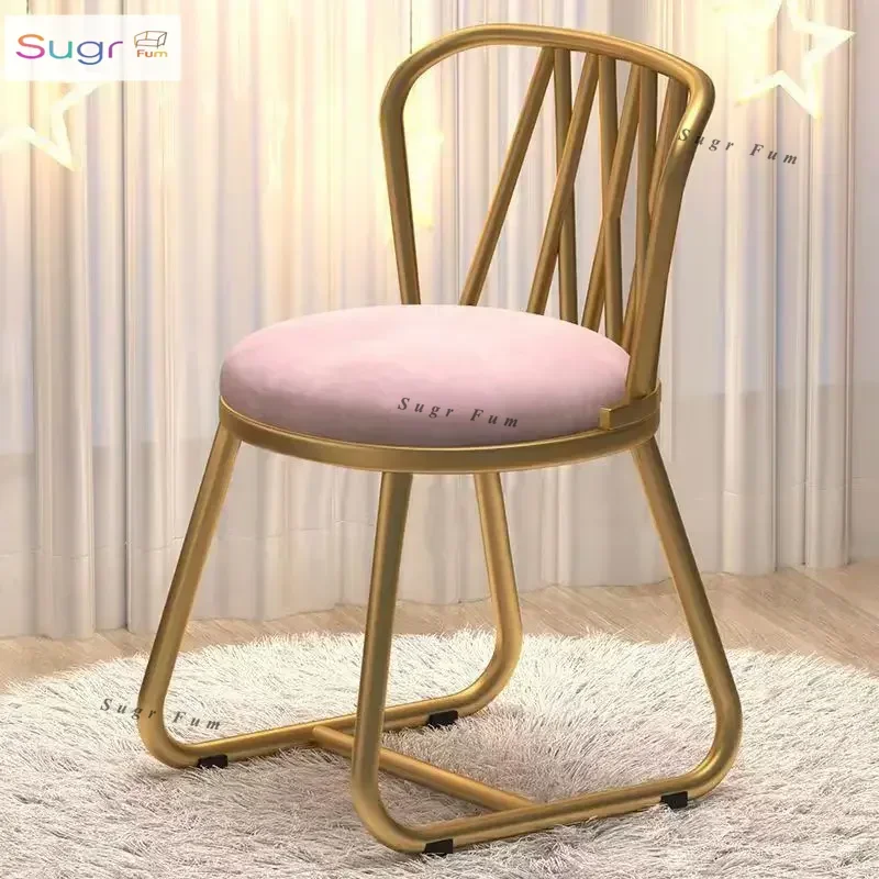 

Light luxury makeup stool girls bedroom backrest dressing stool household high-end petal chair simple modern manicure chair