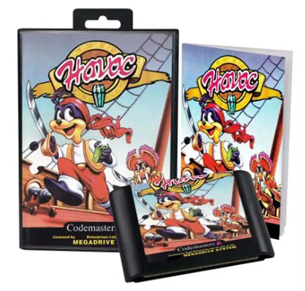 

High Seas Havoc with Box and Manual for 16 Bit Sega MD Game Cartridge Megadrive Genesis System