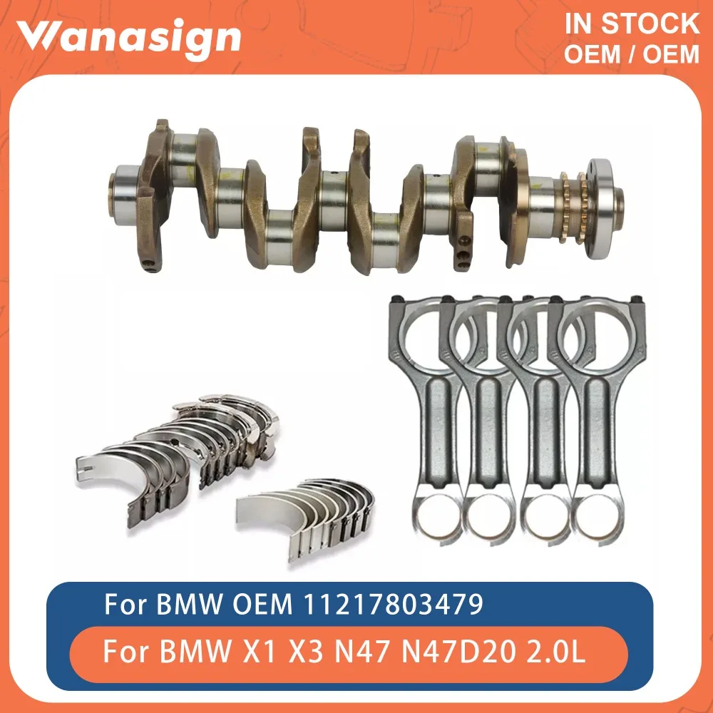 

Engine Crankshaft Without Teeth Bearing Connecting Rod Kit Fit 2.0 L For BMW X1 X3 318d 520d N47 N47D20 2.0L Diesel 13528572504