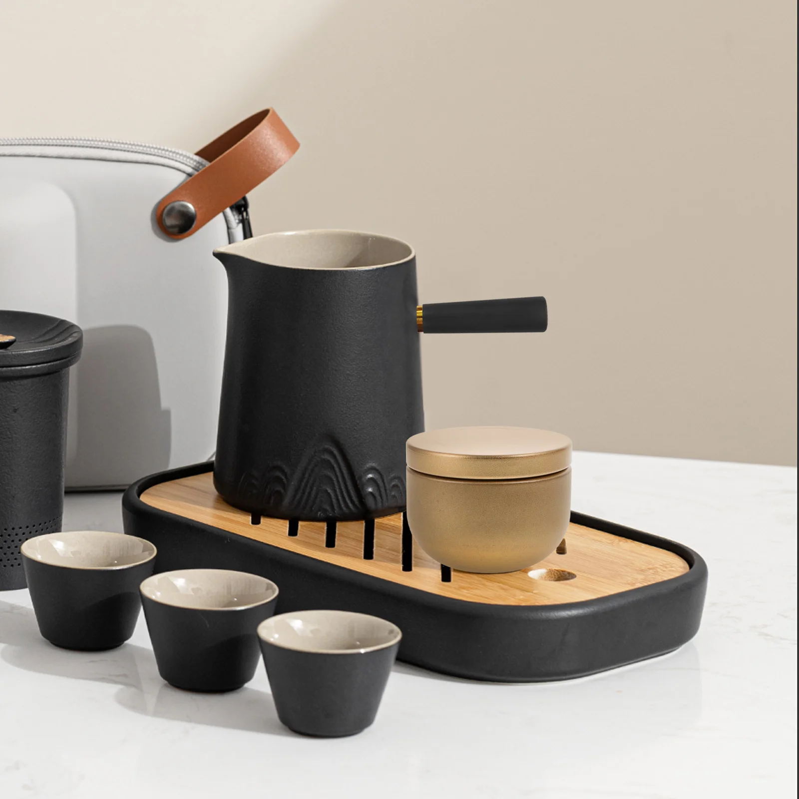 

6Pcs Chinese Round Tea Can Airtight Tinplate Canisters Space-Saving Small Storage for Tea Coffee Sugar Kitchen