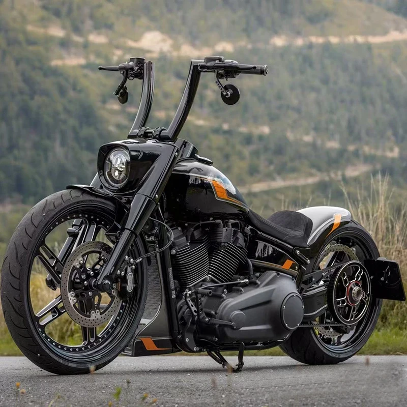Manillares Ape Hanger de 2 pulgadas para motocicleta, 10”, 12”, 14” de altura, para Harley Softail, Fat Boy, Breakout, Dyna, FXDF, Fat Bob