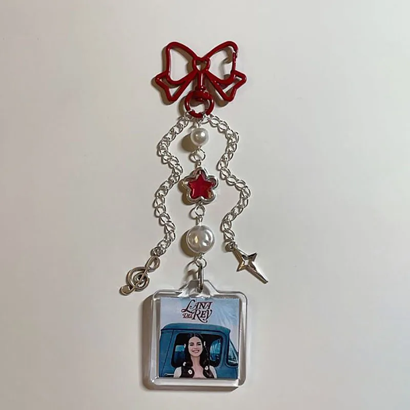 Lp Lust For Life Lana Del Rey keychain handmade trendy aesthetic Bow knot