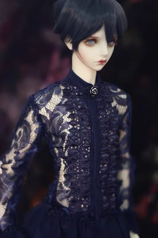 เสื้อผ้าตุ๊กตาสั่งทำ 1/4/ 1/3 เสื้อผ้า BJD เสื้อลูกไม้ย้อนยุคแบบซีทรู 1 ชิ้น