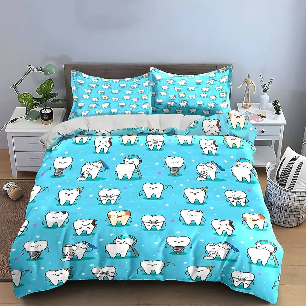 Cute Cartoon Dental Care Set Multiple sizes kid's and adults' bedroom Exquisite 3PC bedding set, gift