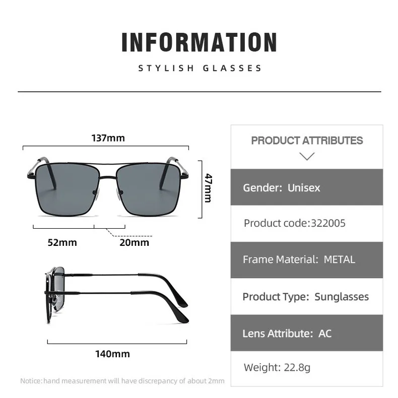 Mode Retro Sonnenbrille Doppel Brücke Metall Sonnenbrille Ins Persönlichkeit Unregelmäßige Net Rot Sonnenbrille – Detail 6