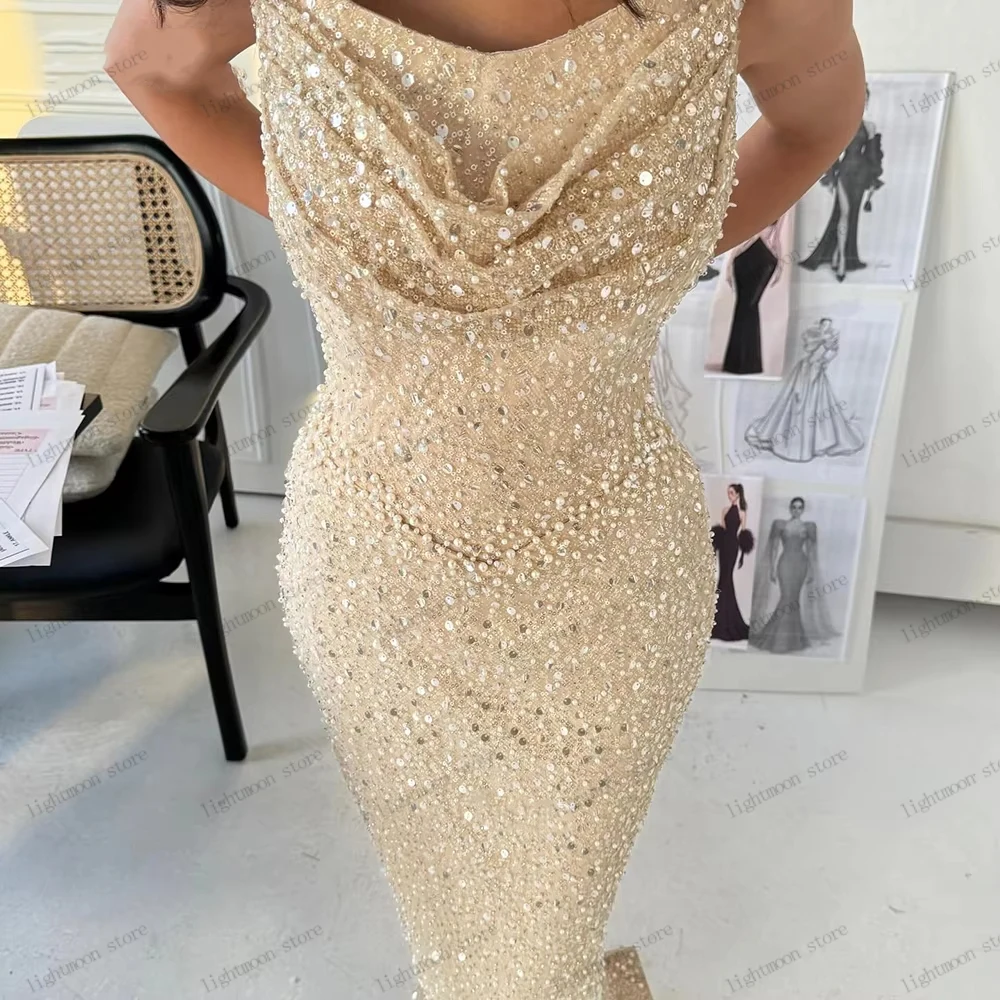 Glitter Women's Formal Evening Gowns Pretty Prom Dress Beading Appliques Sleeveless Customized Vestidos De Fiesta Elegantes 2026