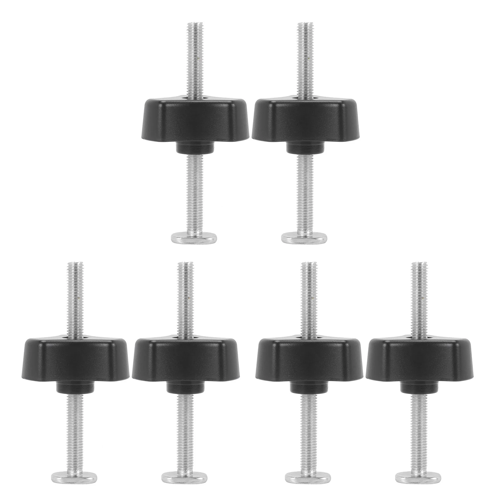 

ABSE-6 Set T Screw And M8 Plastic Handle,Metal Quick Acting Hold Down Clamp Set For T-Slot T-Track DIY Woodworking Tool
