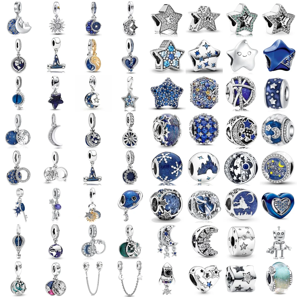 

Новинка 925, серебро, романтические подвески «Звездная ночь», Луна, Солнце, подвески, бусины, подходят для оригинальных браслетов, браслеты, ювелирные изделия «сделай сам» для женщин