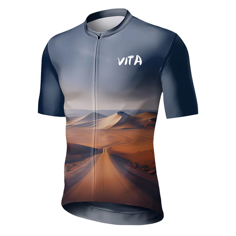 

VITA Men Motocross Short Sleeve Cycling Jersey Fox Offroad Bike Shirts Summer MTB Mountain Bike Quick Breathable Riding Clothing