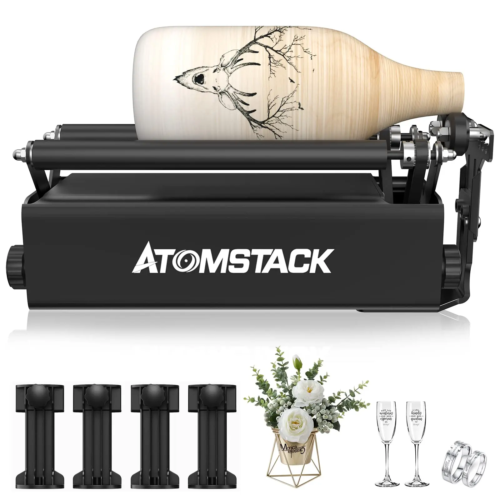 ATOMSTACK MAKER R3 Pro ruote rotanti Laser Set modulo di incisione per scatole di oggetti cilindrici scultura per A20 X20 X30 X40 Pro