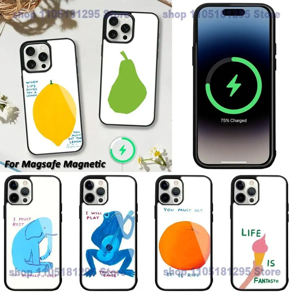 

Art D-David J-John Shrigley Visual Phone Case For iPhone 17,16,15,14,13,12,11,Plus,Pro,Max,Mini Magnetic Wireless Charging