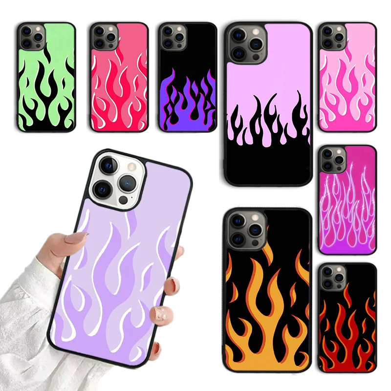 Fashion Design Flame Pattern Phone Case For iPhone 15 16 SE2020 11 12 13 14 Pro Max Mini Cover For iPhone Max 7 8 Plus Fundas