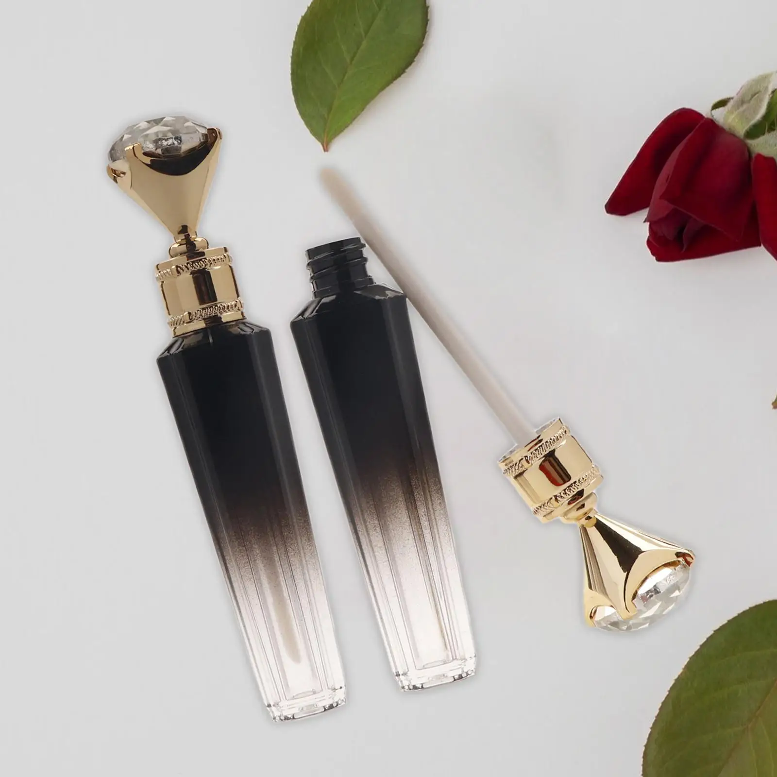 3x2 stuks lege doe-het-zelf lipgloss voor het maken van lipglossflessen voor meisjes vrouwen make-up zwart