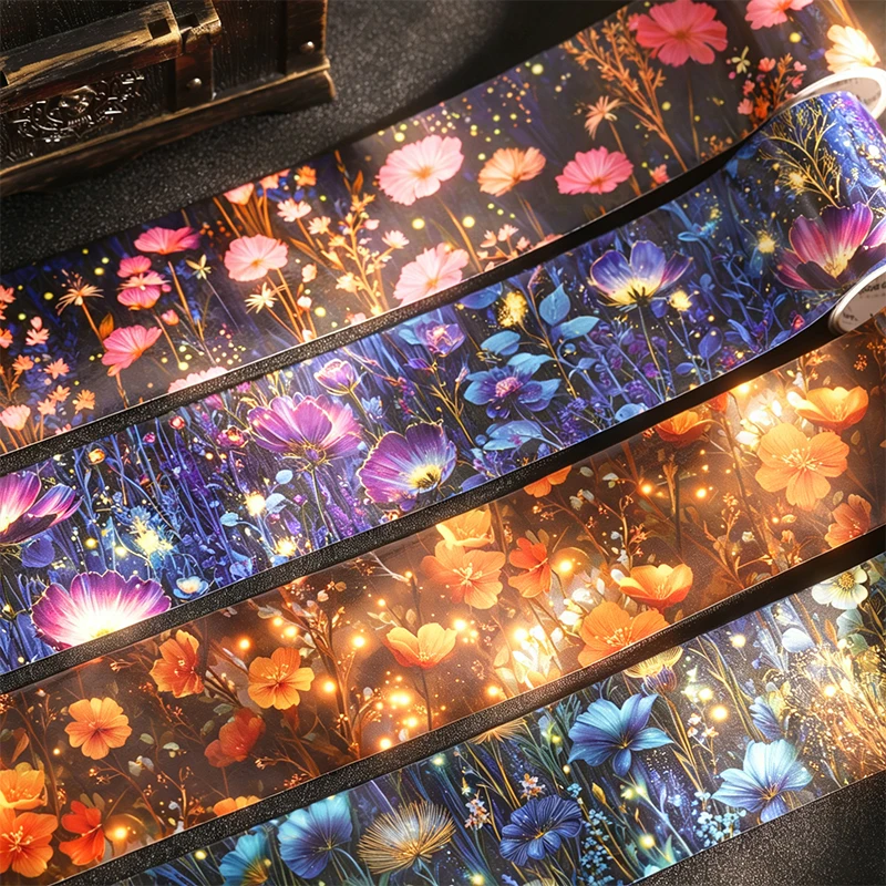 1/4Roll Washi Tapes Wandering Night Garden Theme Stickers Scrapbooking Material Collage Journaling Bullet Craft Diy Supplies