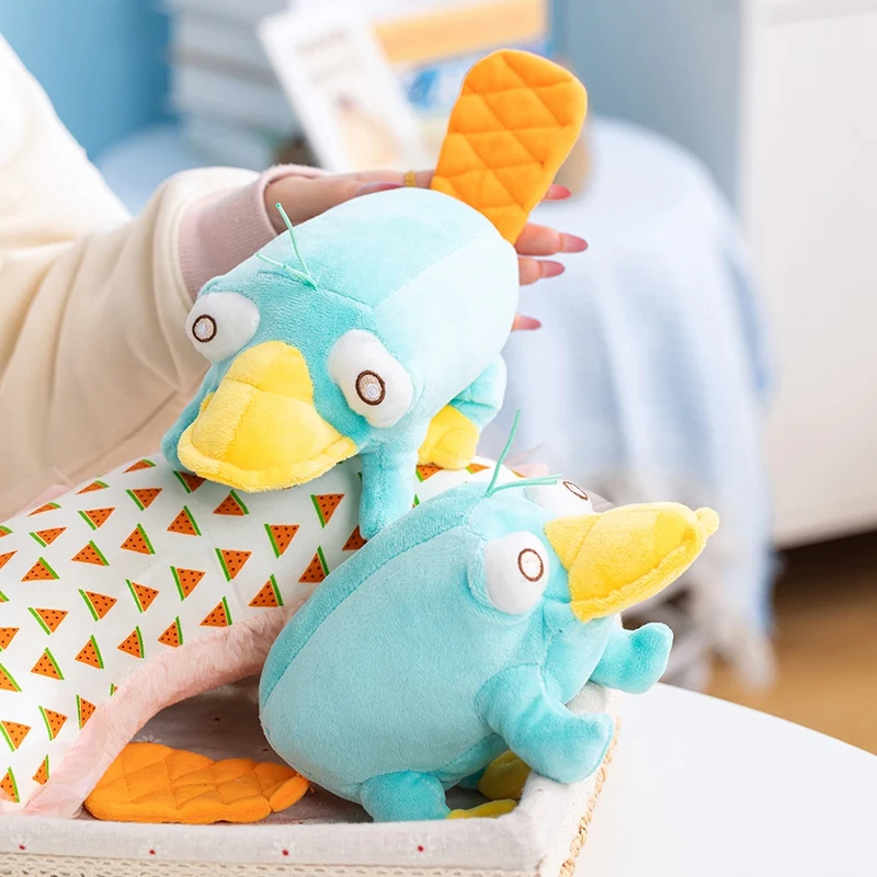 25cm Soft Perry the Platypus Plush Toy Cute Stuffed Animal Blue Platypus Doll Kawaii Plushies Lovely Gift for Fans