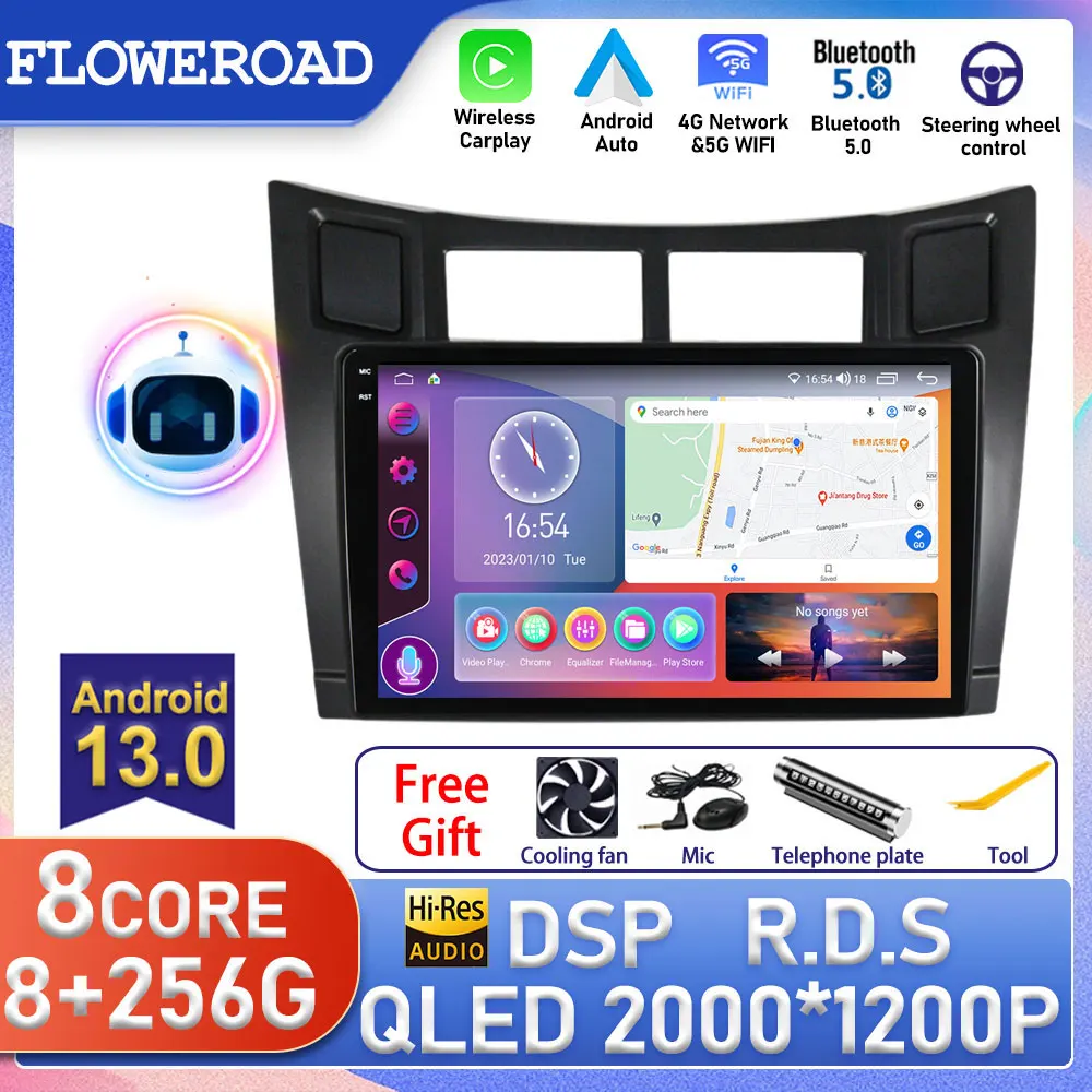 

2Din Android For Toyota Yaris 2005 - 2012 Auto Car Stereo Radio Multimedia Video Player Navigation GPS Head Unit Carplay Screen