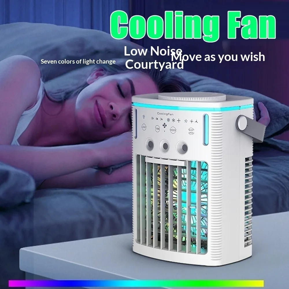 Cooling Fan / Ice Plate Water Tank Mist Spray Air Conditioner Evaporative Portable Personal AC for Home Kitchen Bedroom