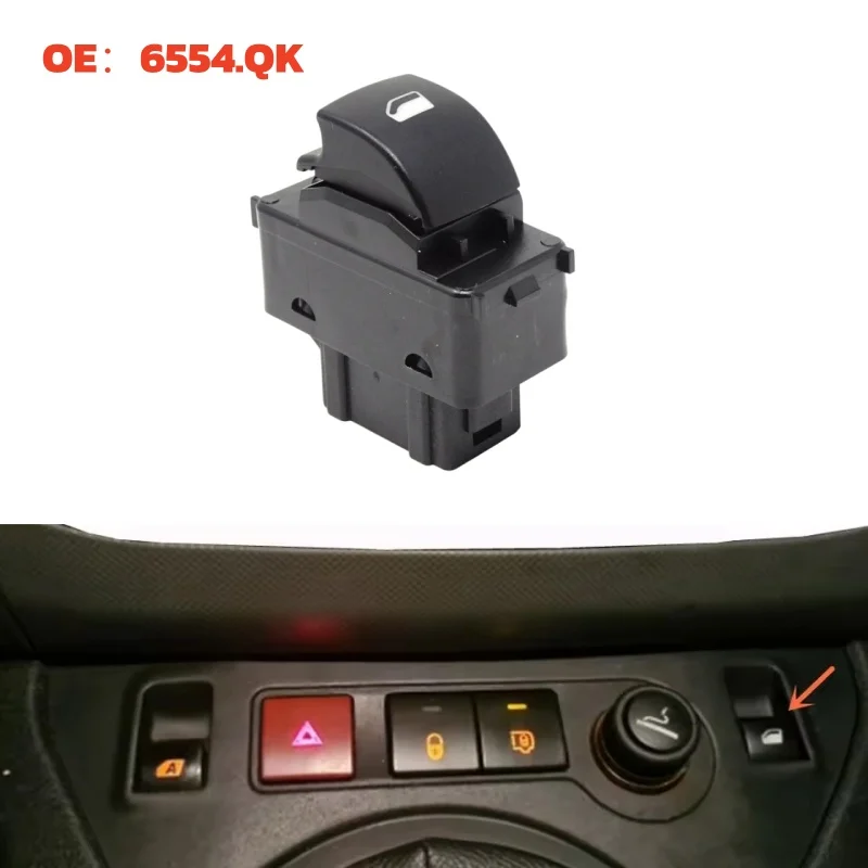 Botón del interruptor del elevalunas para Peugeot Partner Tepee 207 Citroen Berlingo 6554.QK 6554QK 6490.E2 6490E2 100011722