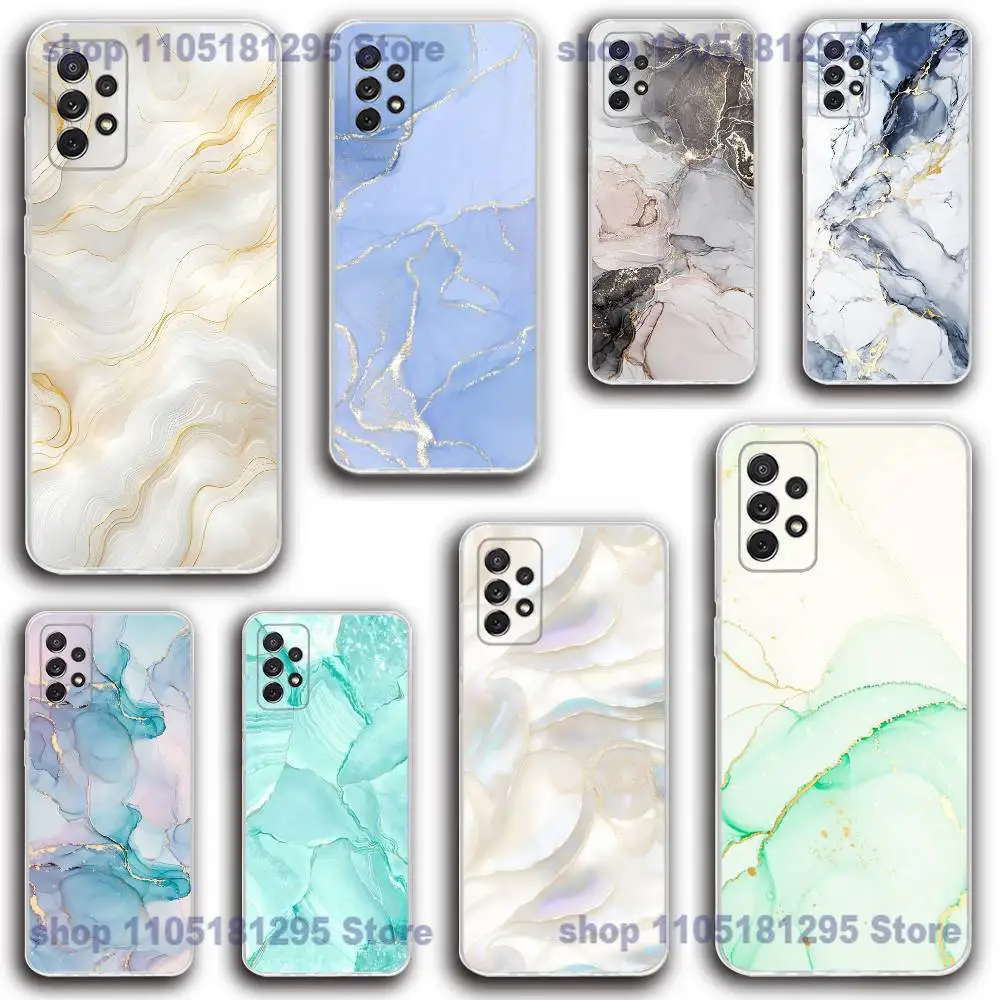 

Fashion Geometric Marble Phone Case Silicone For Samsung S30,23,21,22,20 FE lite,S10,9,PIus Note20ultra Soft Transparent