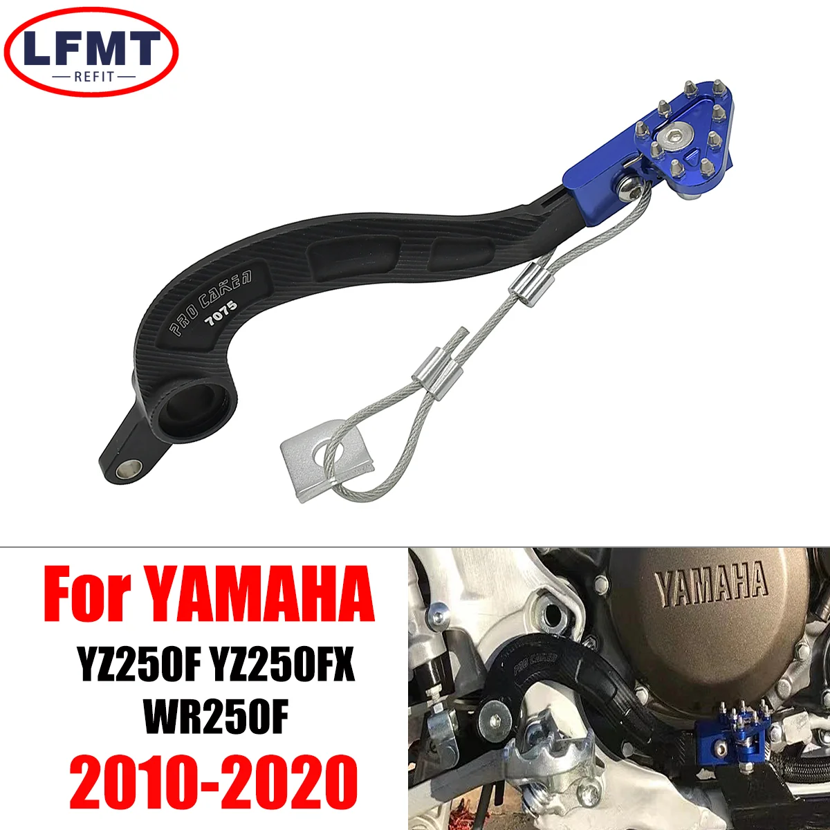 Motocross CNC Rear Brake Pedal Lever For YAMAHA YZ 250F YZ 250FX WR 250F YZ250F YZ250FX WR250F Enduro Dirt Pit Bike 2010-2020