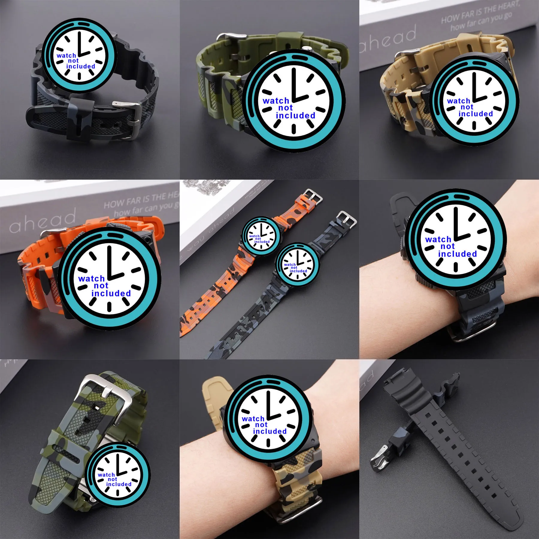 18mm Silicone Watch Strap for Casio SGW-300H W-735H AE-1200 AQ-S810W W215 MRW-200H AEQ110W Soft Rubber Watch Band Wrist Bracelet