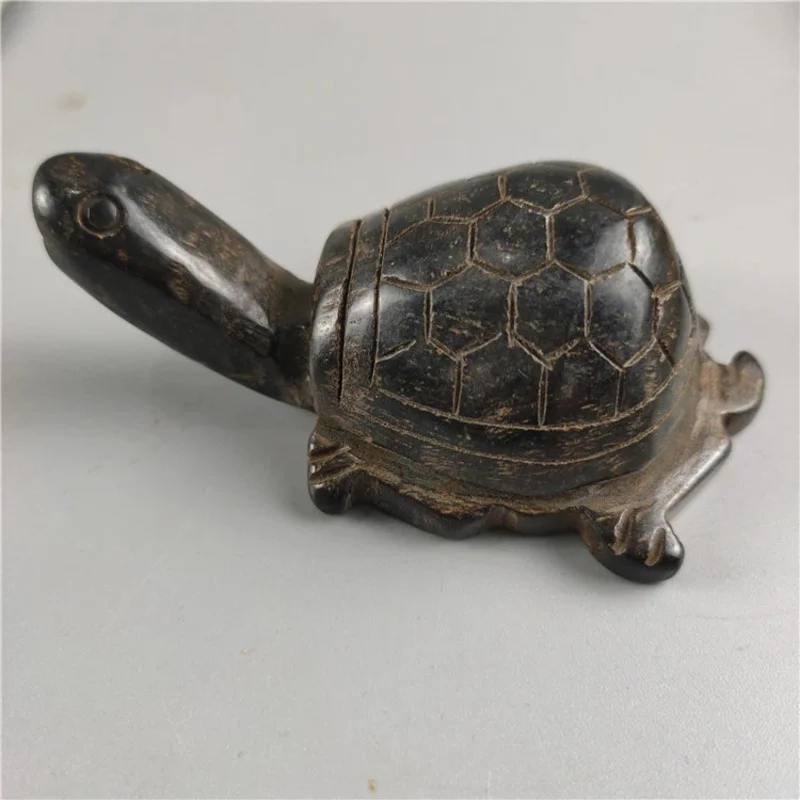 

Antique Tibet Hongshan Culture Natural Jade Articles Meteorite Bla Iron Turtle Tortoise Statuette Mascot Collection Decoration