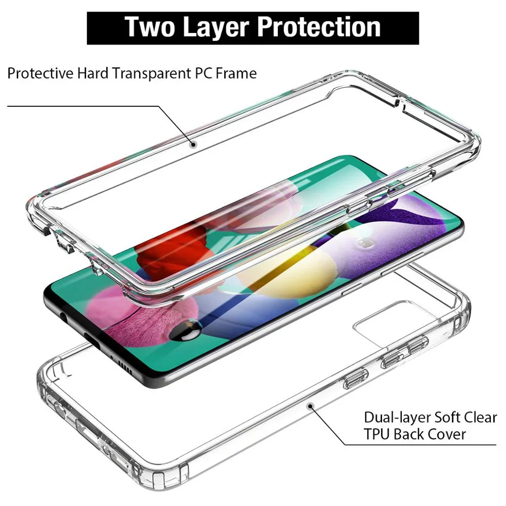 360 Full Body Protection Transparent Phone Case For Samsung S24 S23 Ultra S22 Plus S21 FE 5G Shockproof PC TPU Front Clear Cover