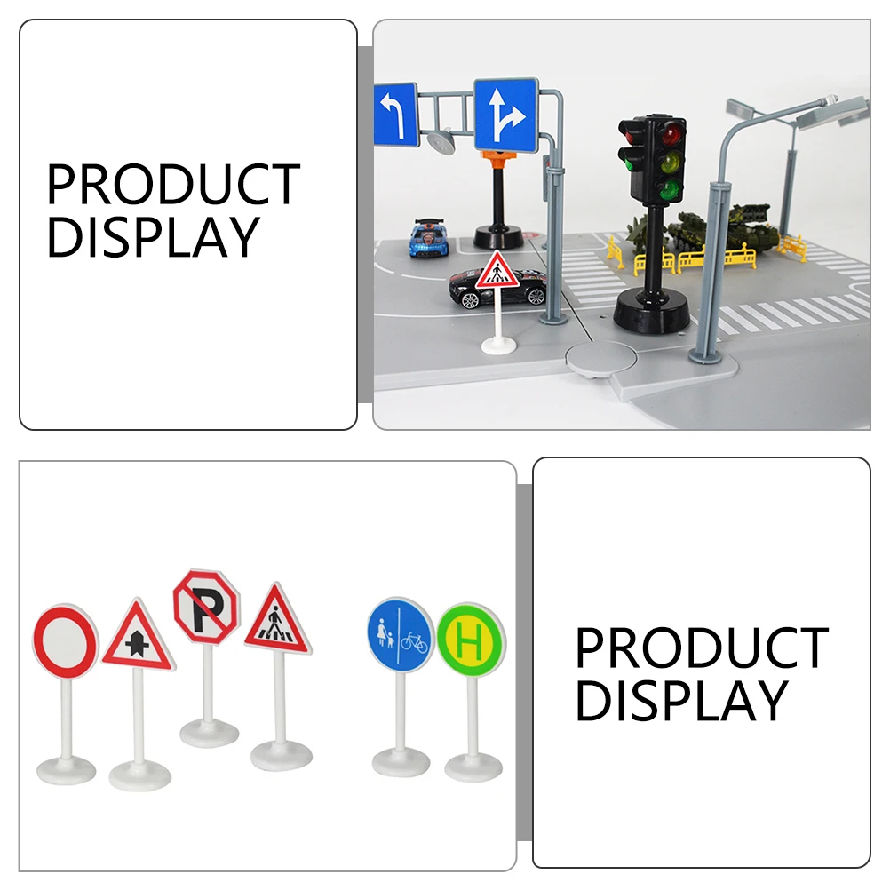 

7Pcs Traffic Signal Light Set for Children Learning Decor Sand Table Architecture Display Educational