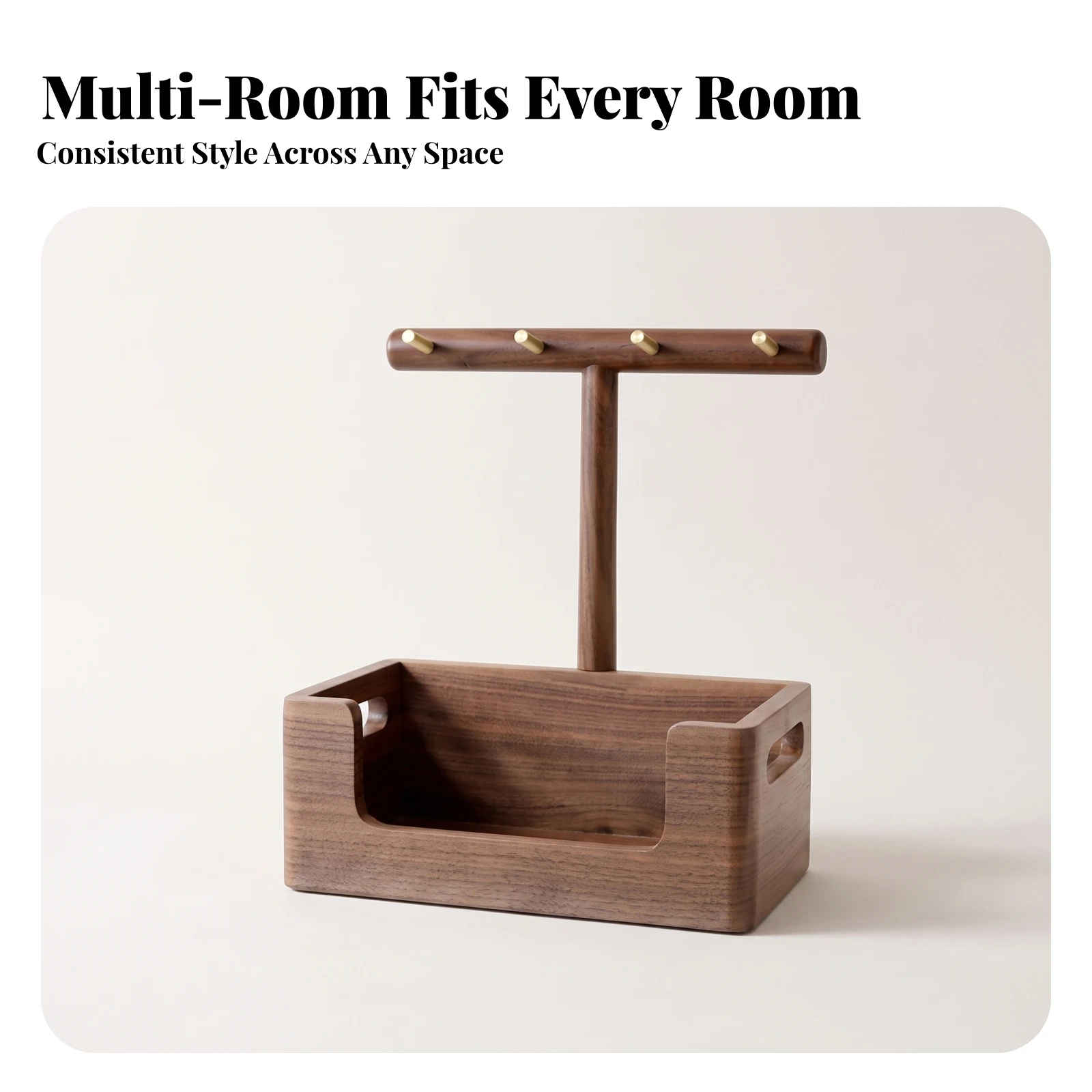 Tabletop Organizer with Hanging Rack Compact Accessory Holder with Peg Hooks Necklace Holder with Hooks Lightweight for Vanity