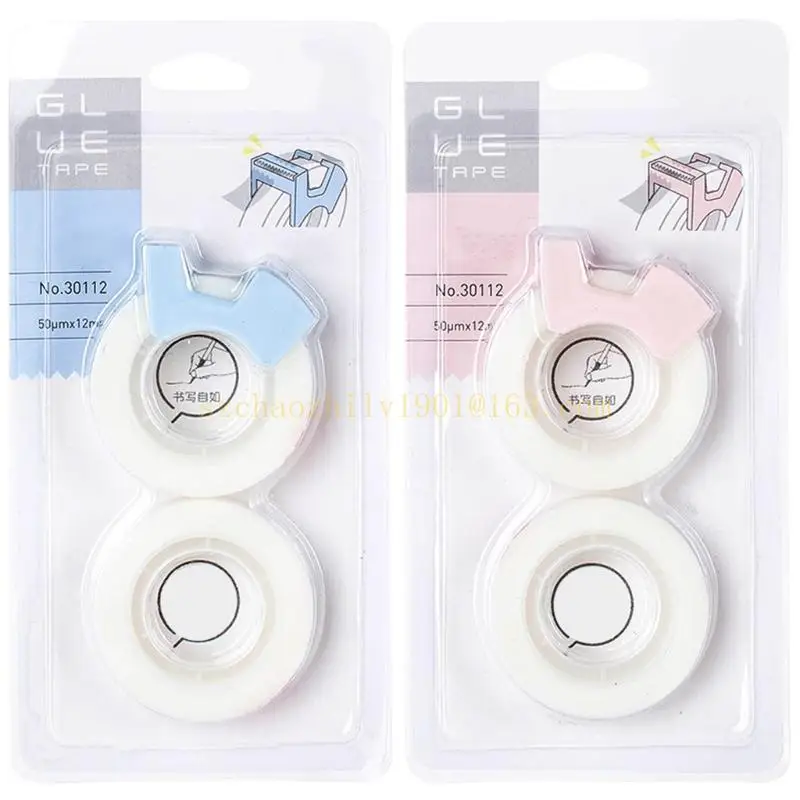 62ka Fita invisível com dispensador fita para embalagens scrapbooking 2Pieces Invisable adesivo com fita adesiva com fita