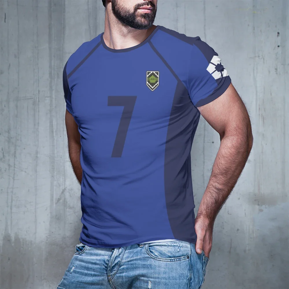 

Summer Breathable Comfortable Sports Men's T-shirts Kid Tops Blue Lock Anime Football Eleven Uniforms ISAGI BACHIRA Blue Jerseys