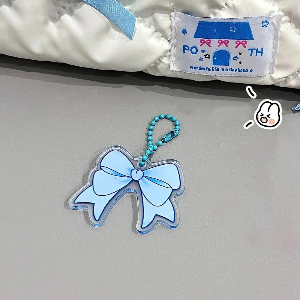 

Sweet Plastic Bow Pendant Small Gift Hanging Ornament Bag Pendant Bowknot Keychain Bag Decoration