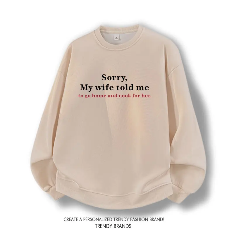 

ex round Ne Sweatirt Home Cooking for Wife Casual Loose Fit Long Sve Warm Autumn Winter Hoodl Cotton Polyester