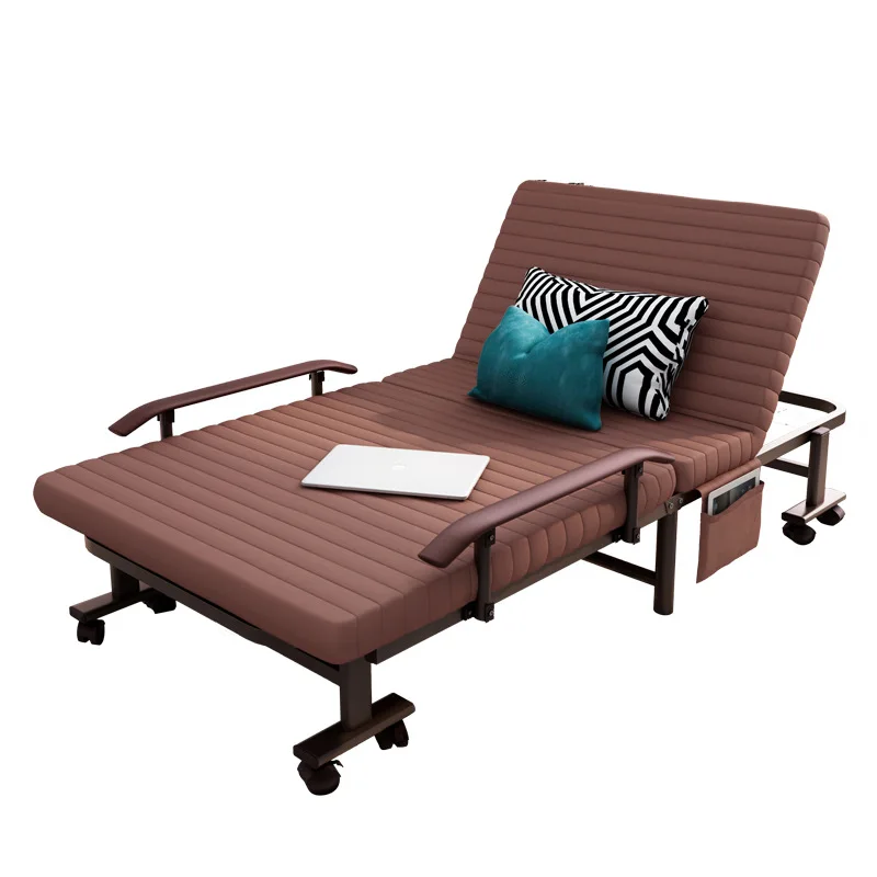 Folding bed Home lunch break Double simple bed Office single nap recliner Portable escort camp bed artifact