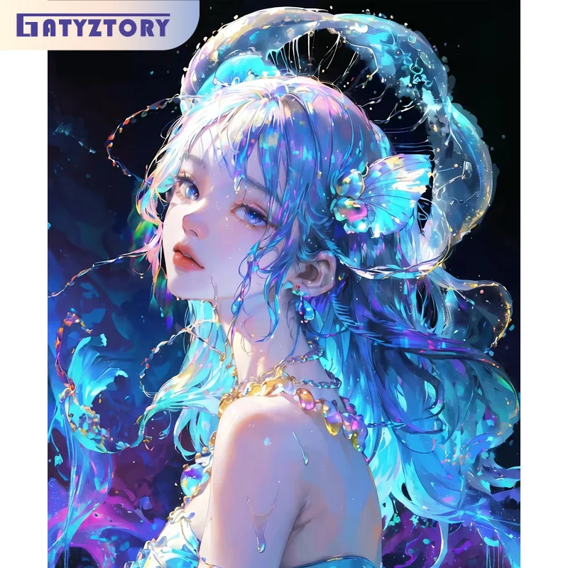 

GATYZTORY Modern Painting By Numbers Diy Crafts Coloring By Numbers Anime Girl Painting Numbers Wall Decor Gift For Adult