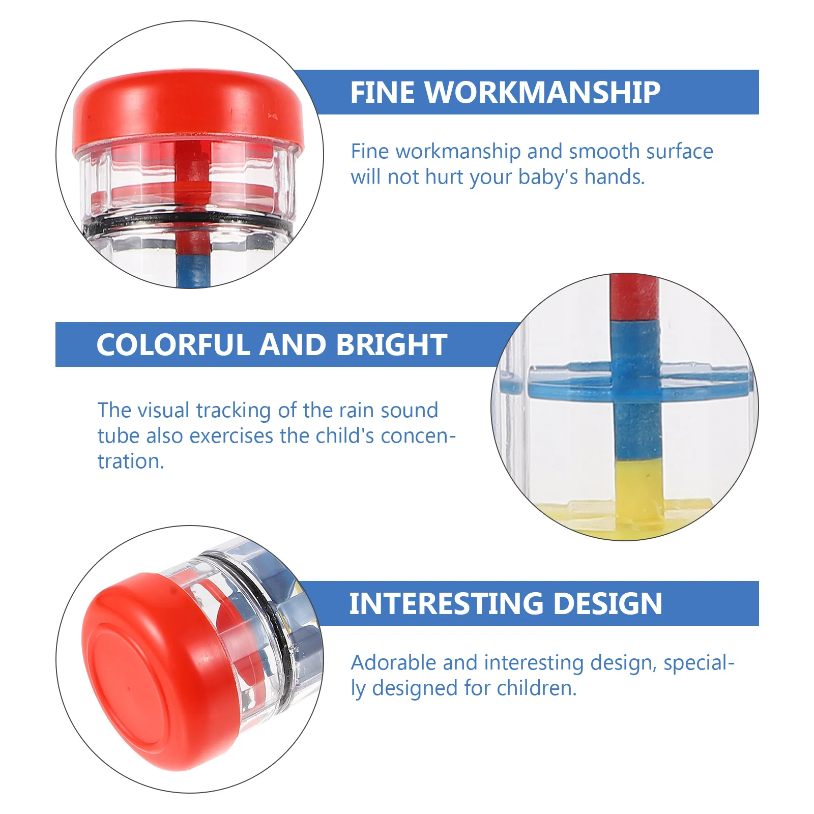 

1Pcs Raindrop Sound Rain Instrument Assorted Color Cognitive Educational Playing Assistant Early Music Learning Baby Instrument